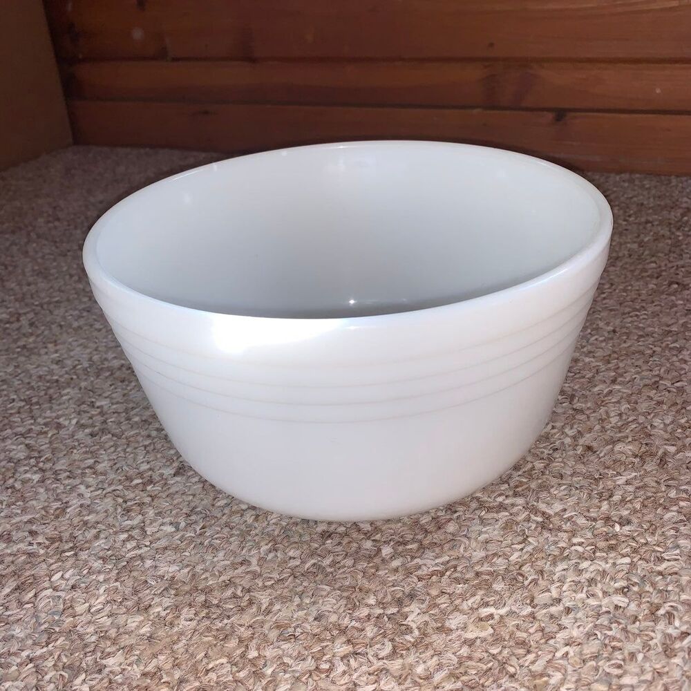 Pyrex Milk Glass White Ribbed 18 Mixing Bowl For Hamilton Beach Stand Mixer